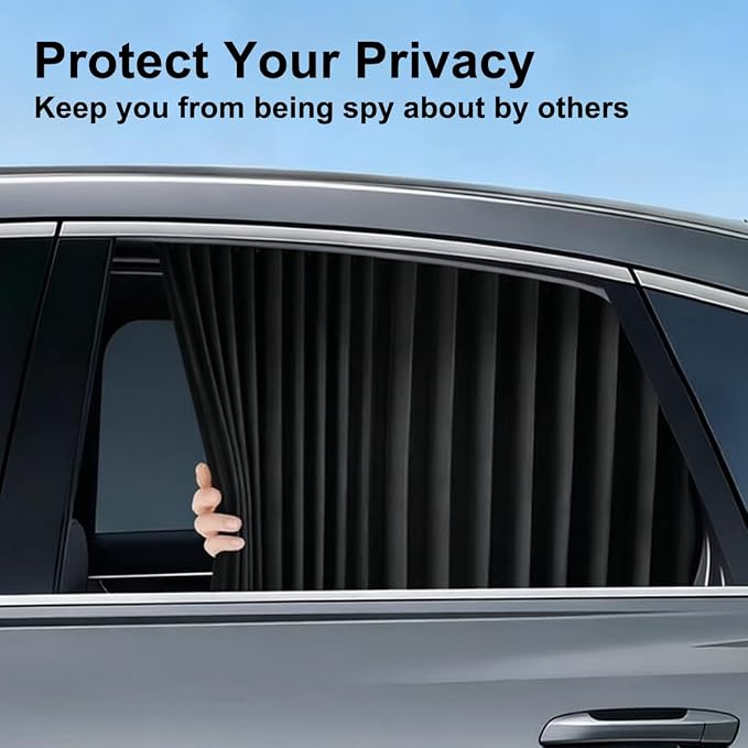 Magnetic Car Side Window Sun Shades for Breastfeeding, Taking a nap, Camping (Back Seat 4pcs) - Image 6