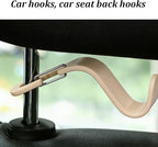 4PCS Car Seat Headrest Hook, Multi-Purpose Seat Back Hanger Purse Bag Handbag Organizer, Auto Interior Backseat Storage Hook Holder for Coat Hat Grocery Umbrella, Universal Fit (Beige) - Image 3