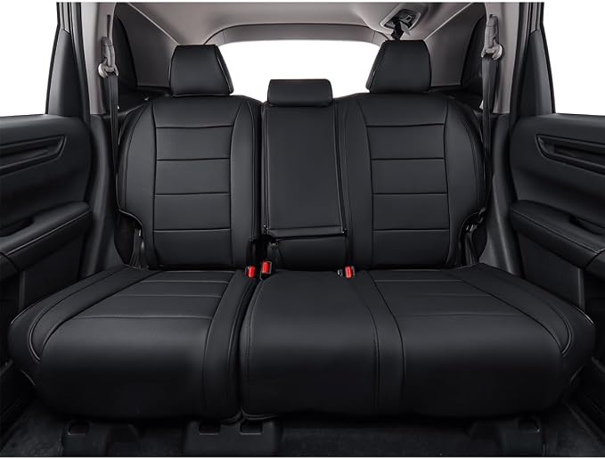 EKR Car Seat Covers for Honda HRV 2019-2022,Leatherette Full Set | Custom Fit for Honda HRV Sport/EX/EXL/Touring 2019-2022 Full Wrap,Waterproof Pet-resistant,Faux Leather(Black) - Image 6