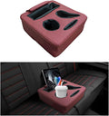 Car Back Seat Organizer, Leather Automotive Rear Seat Couch Cup Holder Expander Tray, Vehicle Cup Holder Tray Holds Snacks Remotes Phones for Truck RV Boat Couch Pillow Bed (Wine Red) by Unknown