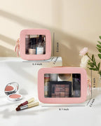 Travel Clear Makeup Bag Set, TSA Approved Cosmetic Bag Case with Zipper Portable Makeup Pouch Toiletry Bag Traveling Cosmetic Organizer Storage Bag Car Organizer Car Essentials - Image 5