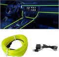 EL Wire Car Interior LED Strips Lights, 16FT 5V USB Auto Neon Light Strip, Electroluminescent Vehicle Interior Ambient Lighting Decor, Universal for RV, SUV, Truck (Fluorescence Green) by KHGUZ