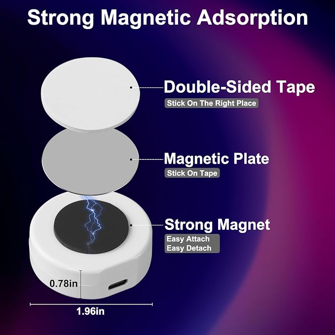 4 Pcs Magnetic Wireless Interior Car Led Lights with Remote Control | 16 Colors USB Rechargeable, Touch Ambient Led Lights for Decor - Image 5