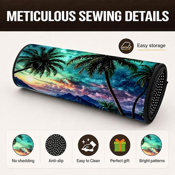 Car Trunk Mat for SUV, 29"x39" Palm Tree Sunset Beach Cargo Liner Protector | All Weather Universal Cargo Liners for Dogs, Car Accessory for SUVs/Sedan/Wagons, Durable Non-Slip Washable Rear Cargo Mat - Image 3