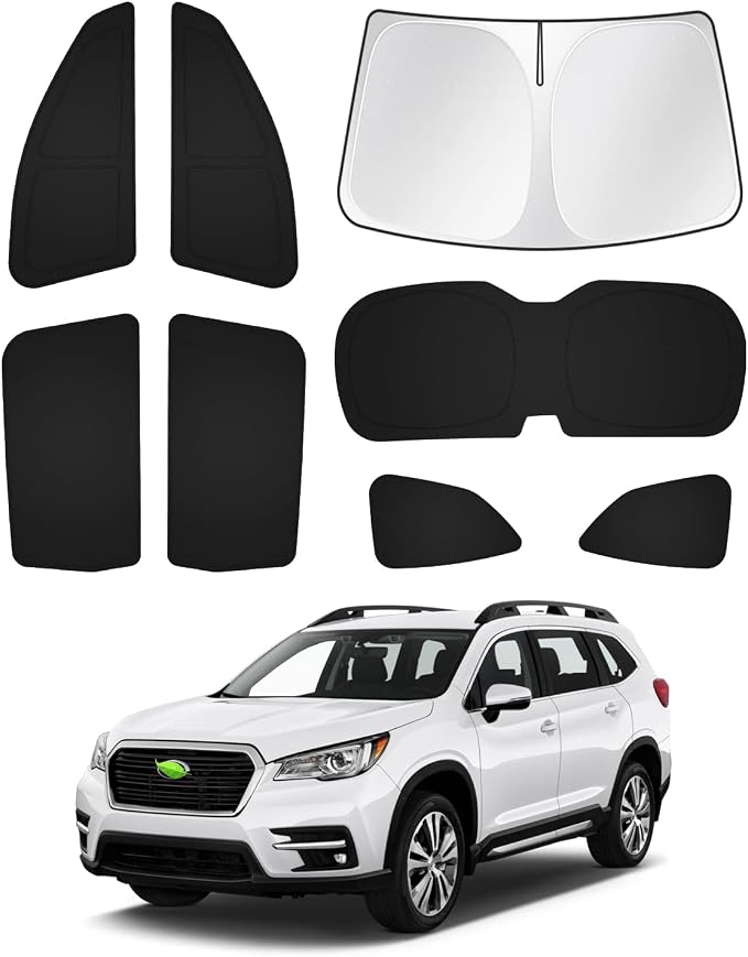 Canvcle Sunshades for 2019-2025 2026 Subaru Ascent Touring Accessories Windshield Sun Shade Side Rear Window Shade Cover Sun Visor Privacy Protection Keep Vehicle Cool Black 8PCS by Canvcle