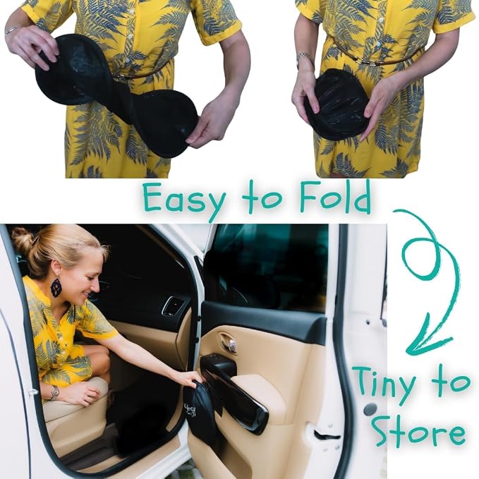 Car Window Shades - Certified 99.79% UVA & 99.95% UVB Sun Protection. Award Winning car Sun Shade for Side Windows. 4 Pack Transparent Shades 22" x 14" - Window Shade for car Baby by Kinder Fluff - Image 5