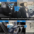 Car Seat Covers Full Set Custom Fit For Lexus GX460 2008-2023, Black&White | Lumbar Support, Premium Faux Leather, Breathable, Anti-Slip, Airbag Compatible, Waterproof, Car Seat Protectors, 2 Row-5Seat - Image 5
