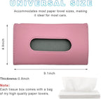 Ohleats Car Tissue Holder, Leather Sun Visor Napkin Holder, Auto Backseat Tissue Mask Case Dispenser for Most Vehicles, Universal Interior Car Accessories Hanging Tissues (Pink) - Image 2