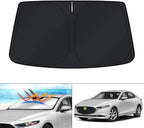 KUST Windshield Sun Shade Custom Fit for Mazda 3 Accessories 2014-2025 2026 Mazda3 Hatchback/Sedan Window Shade Cover Sun Visor Foldable Blocks UV Rays Keep Your Car Cooler by KUST