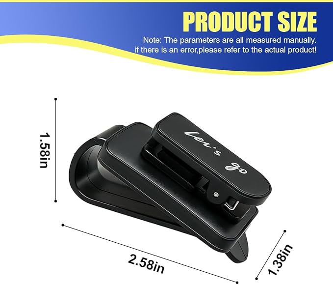 2PCS Sunglass Holder for Car Sun Visor, Metal Multi-Functional Automotive Eyeglass & Ticket Card Organizer Clip, Non-Slip Vehicle Interior Storage Accessories for SUV Truck (Black) - Image 2