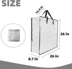 3 Pack Clear Storage Bags with Zipper and Handles, Blanket Bags For Closet Storage, Moving and Packing Supplies for College, Underbed Storage Organizer for Clothes Pillow Bedding Christmas Wreath - Image 2