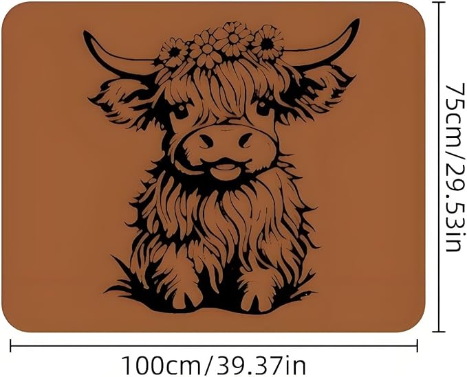 Universal Car Trunk Mat 29" x 39", Brown Highland Cattle All Weather Trunk Protection Cargo Liner, Durable Cargo Mat Rear Trunk Liner, Stylish Vehicle Interior Accessories Suitable for Most Car Models - Image 2