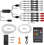 Interior Car LED Strip Lights, 9 in 1 RGB Wireless Ambient Lighting Kit | APP/Remote/Button Control, USB 12V, 16 Million Colors & 29 Modes, Inside Car Lighting Accessories - Image 7