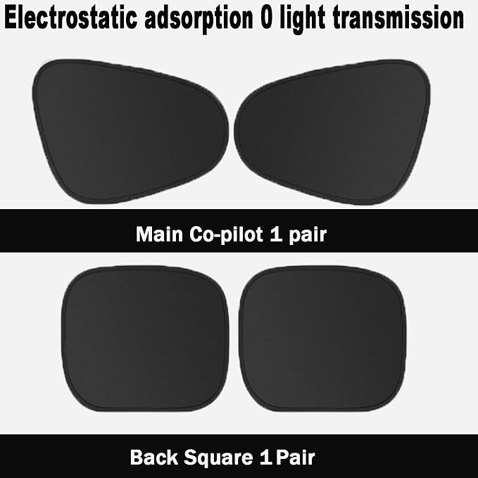 Car Window Sun Shade 4 Pack, Static Cling Side Window Sunshade, UV Protection Privacy Cover, Universal Fit for Car SUV Truck - Image 4