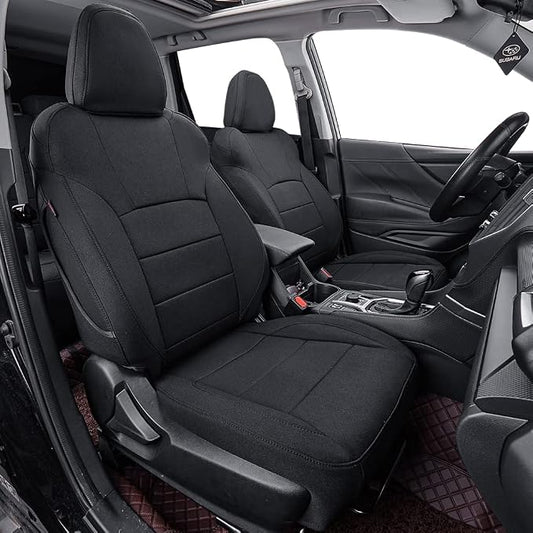 coverdream Forester Car Seat Covers Custom Fit for 2009-2013 Subaru Forester Seat Covers,Rear Seat Without Cup Holder,Full Coverage Polyester Seat Protector(Full Set,Black) by Coverdream