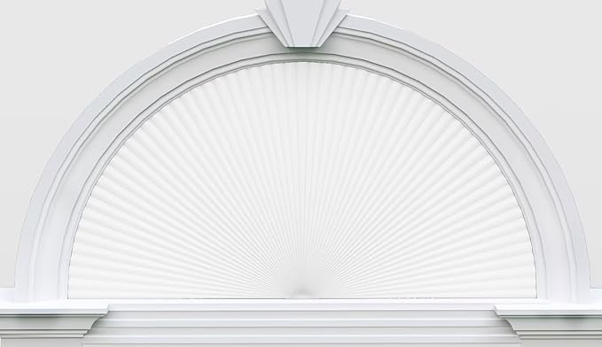 Myshade Arch Window Shades Half Circle Light Filtering Cellular Shades Cordless No Drill Blinds for Windows Half Moon Honeycomb Fabric No Tools Shades Easy Install (1PCS White 36" W X 18" H) by MYSHADE