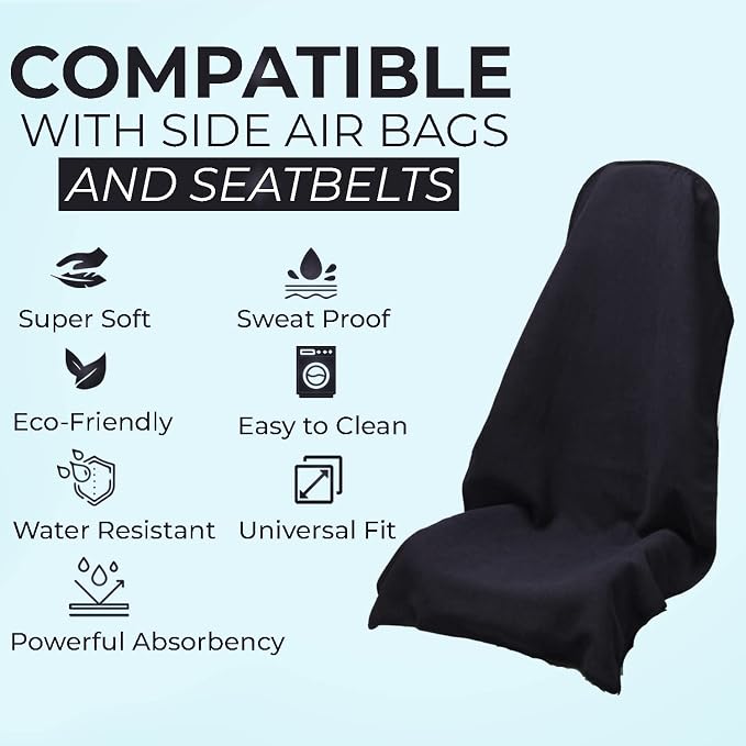 Booty Barrier 4.0 Waterproof Car Seat Cover for Sweat – Post-Workout Seat Protector for Runners, Gym, Beach & Sports – Washable, Eco-Friendly (Recycled Fabric) - Image 4