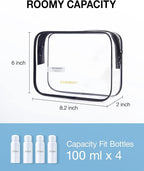 BAGSMART Clear Toiletry Bag 3-Pack TSA Approved Water-Repellent, Black | Carry on Travel Accessories Bag, Airport Airline Quart Size Bags for Women Men, Makeup Cosmetic Bag - Image 2