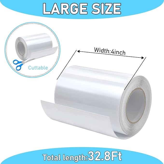 4in x 32.8ft Window Sill Protector, Door Protector from Dog Cat Scratching, Clear Sided Shield Protection Barrier Anti Cat Dog Scratching, Slobbering, and Clawing Furniture, Glass, Car Door - Image 2