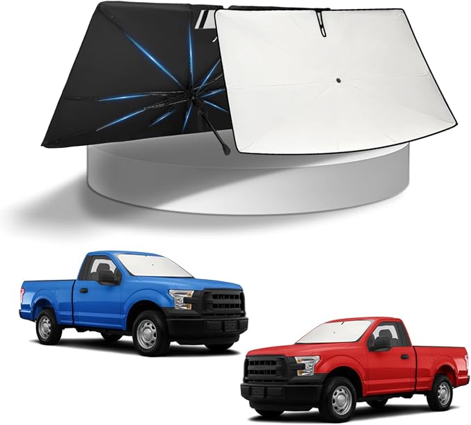 KUST Sun Shade Umbrella for 2015-2020 Ford F150 F-150 F 150 | Custom Fit Windshield Sunshade | Foldable Sunshade with Bendable Handle | Blocks Heat & UV Scratch Resistant Keep Car Cool Sunshield by KUST