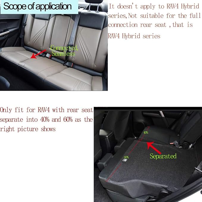 EKR Rav4 Seat Covers Custom Fit for Toyota Rav4 LE(NOT for Hybrid) 2013 2014 2015 2016 2017 2018,Leather Car Seat Cover for Trucks SUV Full Set,Faux Leather(Black) - Image 2
