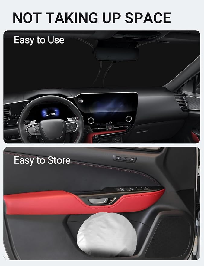 Proadsy Custom Fit 2022-2026 Lexus NX Windshield Sun Shade, Blocks Heat | 240T Heat Shield, Drops Temp 54°F, Blocks 99% UV, Prevents Dashboard Cracking, Summer Parking & Beach Trips, Easy Twist-Fold - Image 9