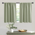 RYB HOME Short Sage Green Blackout Curtains for Small Bedroom Window Cafe | Thermal Insulating, UV Blocking, Privacy Protection, Drapes/Tiers for Basement Garage Bathroom, W42 x L36, 2 Panels by RYBHOME