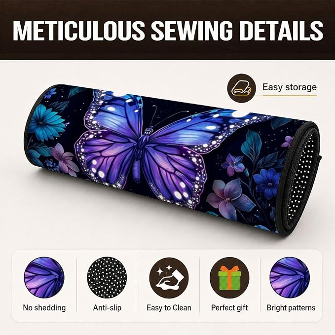 Car Trunk Mat for SUV, 29"x39" Cute Purple Butterfly Cargo Liner Protector | All Weather Universal Cargo Liners for Dogs, Car Accessory for SUVs/Sedan/Wagons, Durable Non-Slip Washable Rear Cargo Mat - Image 3