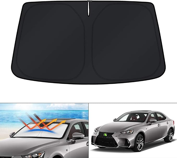 KUST Windshield Sun Shade for Lexus IS300/IS350/IS500/IS250/IS200t 2014-2026 Custom Fit Shade Accessories Foldable Sun Visor Protector Blocks UV Rays Keep Car Cooler (NOT for Lexus RX, ES) by KUST