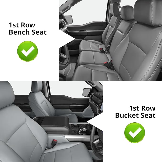Front Custom Fit Seat Covers for Chevy Silverado/GMC Sierra 1500 (2019-2026) and 2500HD/3500HD(2020-2026)-CrewCab,No Rear Seat Storage,Leather Truck Seat Protector(2-Pack,Black &Carbon Fiber) - Image 5