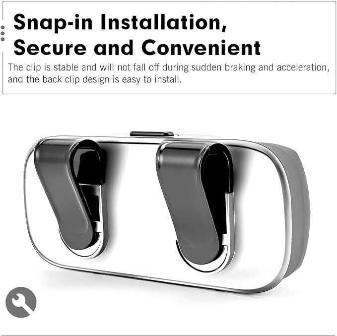 Car Visor Sunglass Holder, Multifunctional Sunglass Holder for Car with Clips, Universal Sun Visor Storage Accessories, for Most Car, SUVs, Trucks (Gray) - Image 3