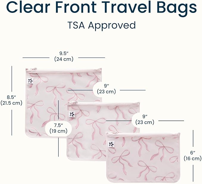 Tiny Twinkle Diaper Bag Organizing Pouches|3 Pack Mess-Proof Clear Front Travel Organizer Bags&TSA Approved Toiletry Bag Set for Baby and Mom Essentials - Image 4