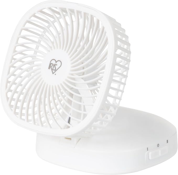 IRIS USA 5" Battery Operated Travel Fan, D-Battery Powered, Camping, White | Compact Foldable Personal Fan, Portable Travel Mini Desk Fan, Office Bedside Picnic Camping Outdoor by IRISUSA