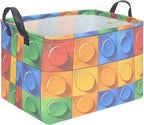 FXOLCSHE Building brick Basket,Building block book storage box,Laundry hamper,Waterproof foldable Kid's laundry basket,Shelf box,Baby Room decor(Building block) by FXOCSHE