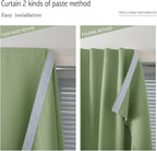Magic Tape Blackout Curtains for Bedroom No Drillng Self Adhesive Curtains No Rod Small Window, 35" W X 71" L, Sage Green, 1 Panel - Image 6