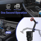 Magnetic Car Cup Holder with Phone Holder, 360° Rotating Cup Holder Expander Phone Holder, N52 Magnets Universal Car Mount with Adjustable Base for iPhone Samsung All Smartphones - Image 7