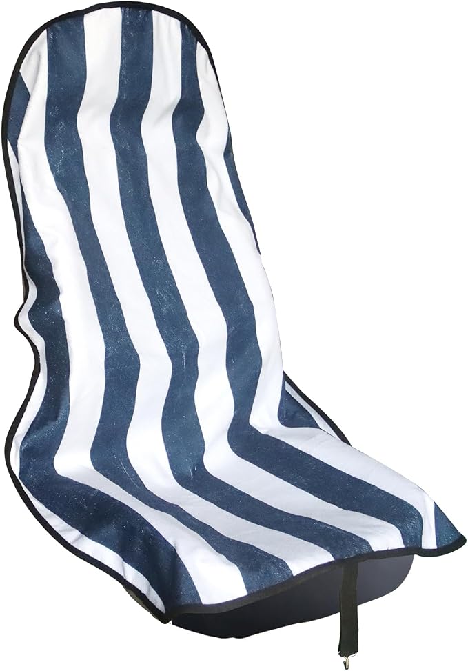 Car Seat Cover Protector Front Seats,for Gym Workout,Running,Swimming,Beach and Hiking,Waterproof Sweat Towel Bucket Seat Covers for Cars SUV Trucks (Blue Stripe, 1Pcs) by LoyaGour