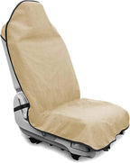 Waterproof Towel Car Seat Cover, Sweatproof Non Slip Towel Carseat Cover, Machine Washable Vehicle Bucket Frontseat Protector Accessories, Universal for SUV, Sedan, Truck (Beige) - Image 2