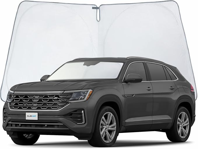 CLIM ART Windshield Sun Shade for Volkswagen Atlas Cross Sport 2020-2026, Custom-Fit Foldable Car Sunshade, Vehicle Sun Protector, Front Auto Windshield Cover, Car Accessories - WS3042 by CLIMART