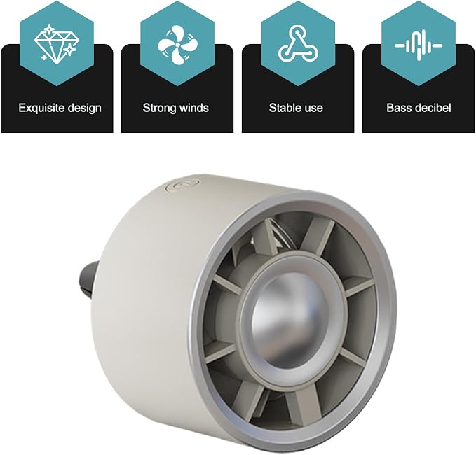 Car Vent Fans, Portable USB Mini Automatic Fan with Cool Lighting, Three-speed Blower with Adjustable Clip, Universal for Most Cars, Trucks, SUVs (White) - Image 5