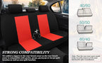 Tapha Universal Car Seat Covers Full Set - Front and Rear Split Bench, Easy to Install, Breathable and Washable Universal Interior Covers for Auto, SUV, Sedan, Van, Airbag Compatible, Black & Red - Image 5