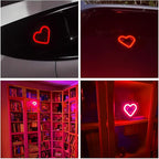 LED Solar Heart Light for Car Window Lights Interior Neon Ambient Lighting Car Accessories for Women Girl Girly Cute Decor Accessory, Smart Light Vibration Sensor, Red, 2 Pack - Image 7