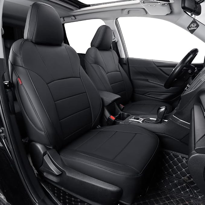 Car Seat Covers for 2009-2013 Subaru Forester,Rear No Armrest,Faux Leather | Full Set Suv Seat Cushion,Easy Installation,Factory Look,Waterproof Car Seat Protector (Black) by Coverdream