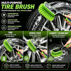 XINDELL Wheel & Tire Cleaning Kit, Deep-Reach Wheel Brush Set for Rims, Spokes, Lug Nuts and Tire Sidewalls, Scratch-Safe Car Detailing Tools with Covered Tire Shine Applicator - Image 3
