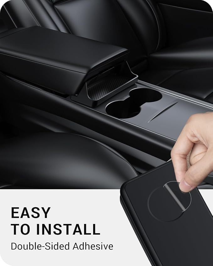 BASENOR Center Console Sunglasses Holder for Tesla Model Y Model 3 | Armrest Box Eyeglasses Storage Box Key Card Holder for 2021-2024 Model 3/Y Interior Accessories - Image 7