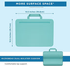 LAPGEAR Compact Lap Desk – Aqua Sky, Fits 14" Laptops | Microbead Cushion, Built-In Pencil Slot, Carry Handle, Fits Standard Letter-Size Paper (8.5" × 11") - Image 5