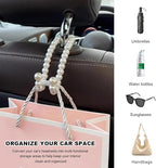 2PCS Elegant Pearl Car Seat Headrest Hook, Cute Back Seat Storage Hanger Dainty Purse Holder, Universal Headrest Pearl Hook Exquisite Auto Interior Decor for Women Girls - Image 6