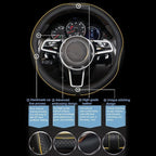 Gomass Car Steering Wheel Cover, Anti-Slip, Safety, Soft, Breathable, Heavy Duty, Thick, Full Surround, Sports Style (Black with Yellow Line) - Image 5