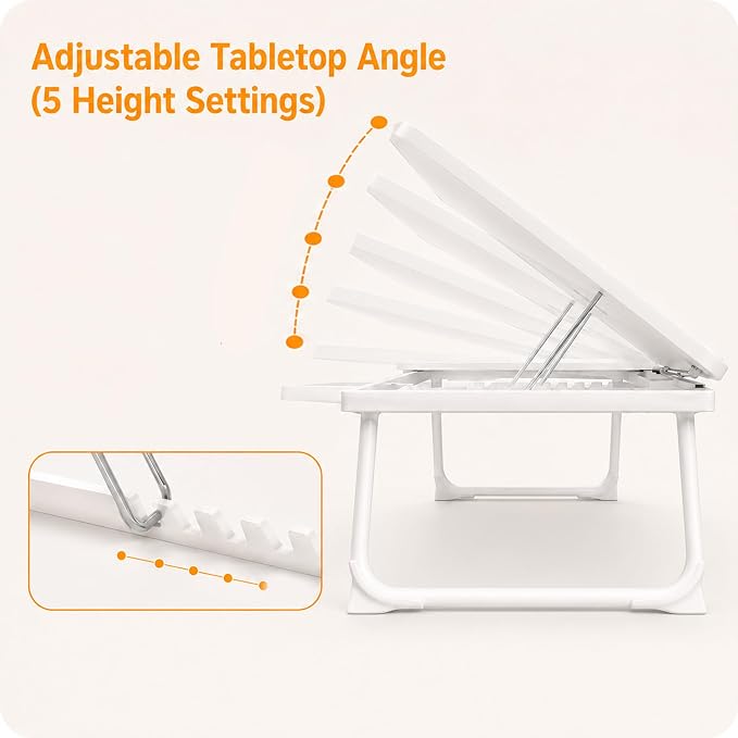 Car Desk for Laptop, Car Seat Table Tray with Cup Holder | Adjustable Car Desk for Travel, Eating, Laptop Work and Trips, Foldable Car Seat Table Organizer - Image 4
