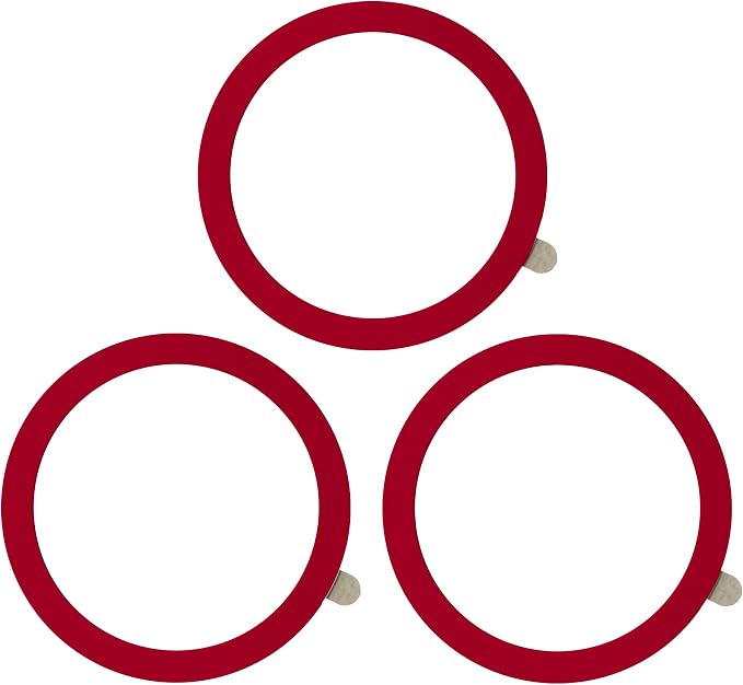 TENOC Universal Metal Ring Sticker, 3Pcs, Red | Compatible with iPhone/Samsung/Android Cellphones, Magnetic Phone Charger/Mount/Holder Conversion by TENOC
